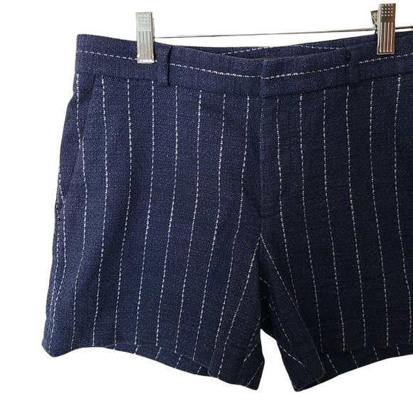 Banana Republic Blue Pinstripe Shorts Pockets size 4 Nautical - Picture 4 of 7